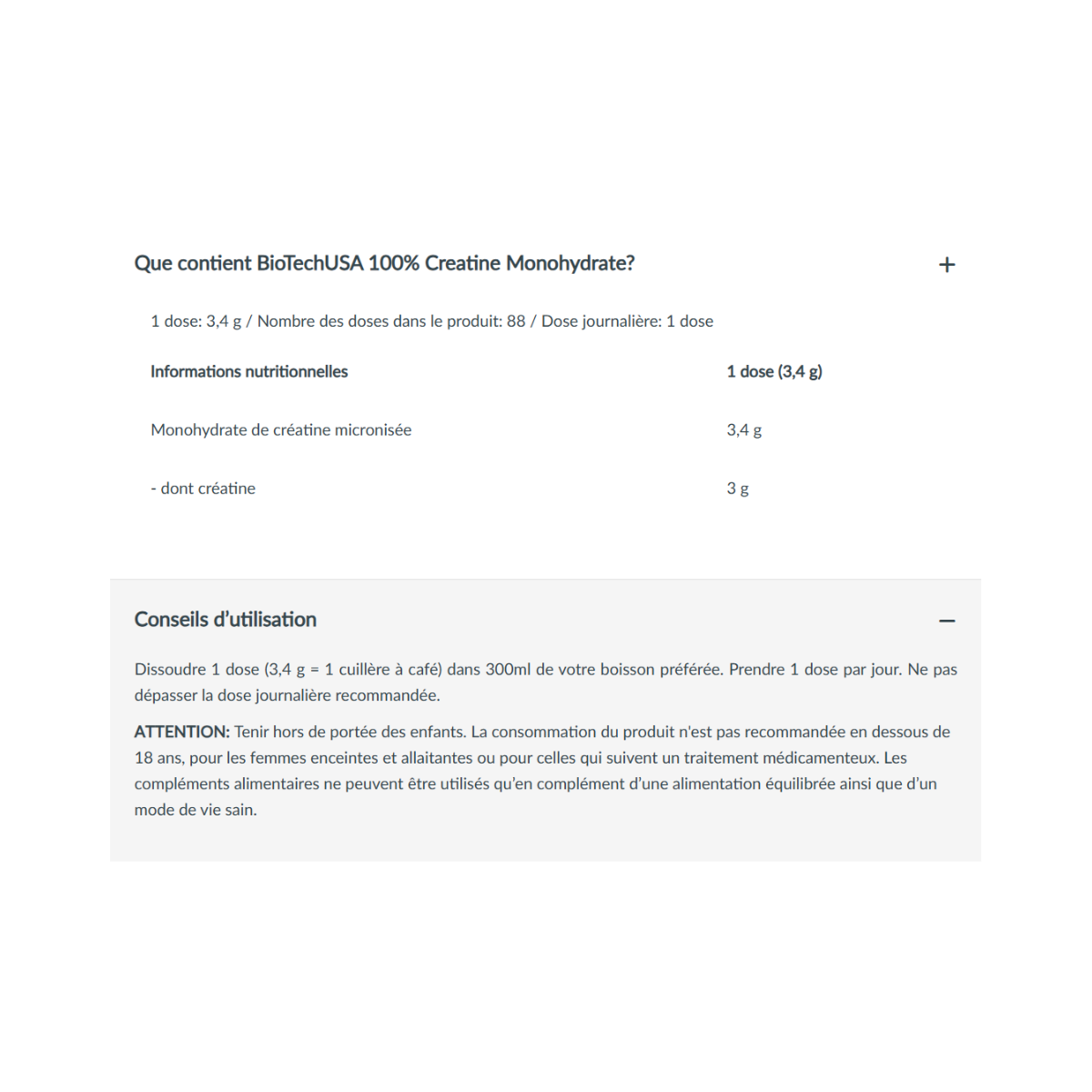 BIOTECH - 100% Creatine Monohydrate 300g Orange – Image 2